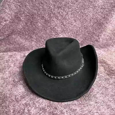Vintage Renegade Lite Felt Cowboy Hat Women's Small Black Western 100% Wool 4185 • $29.99