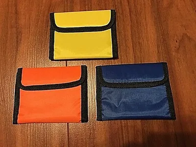 Nylon Wallet Clear ID Window Vel Closure Pick Yellow Blue Or Orange NEW • $8.98