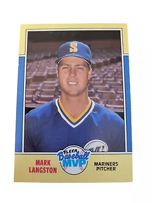 1988 Fleer Baseball MVP's Seattle Mariners Baseball Card 21 Mark Langston (K • $1.58