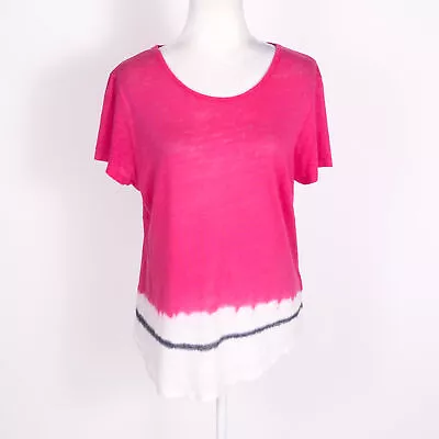 Majestic Paris For Neiman Marcus Linen Pink Tie-Dye Short Sleeve T-Shirt - SZ 3 • $34