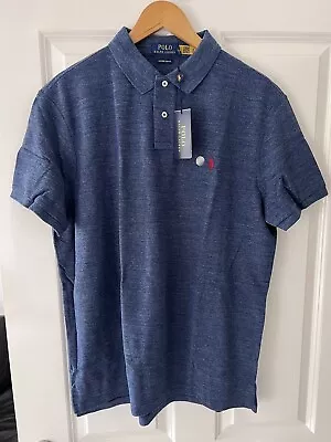 Polo Ralph Lauren Polo T-shirt Custom Slim Fit Bnwt Size XL RRP £89 Blue • £25