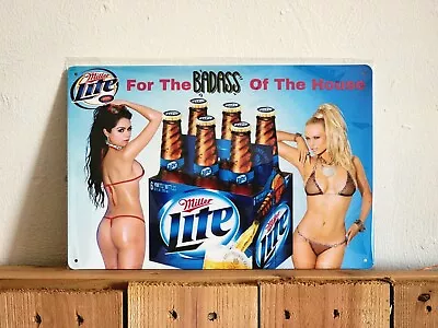 Funny  Miller Lite Beer Tin Metal Sign  Man Cave Bar Decor Wall Metal Art  Sign • $13.99