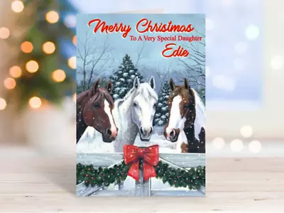 Christmas Card Personalised Christmas Card Horse • £2.99