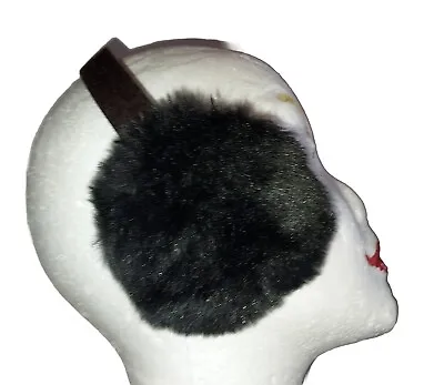 Fownes The Makers Of UGG Plush Faux Fur Black Earmuffs & Brown Leopard Band • $23.99