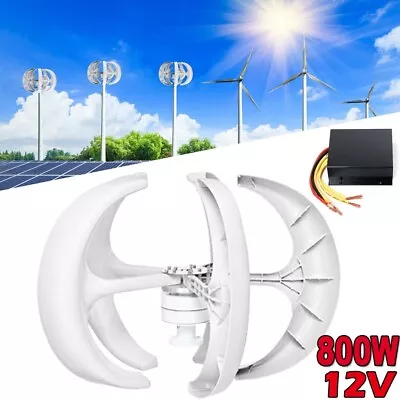 Wind Turbine DC 12V 800W Wind Generator Clean Energy Power Charge Controller UK • £243.19