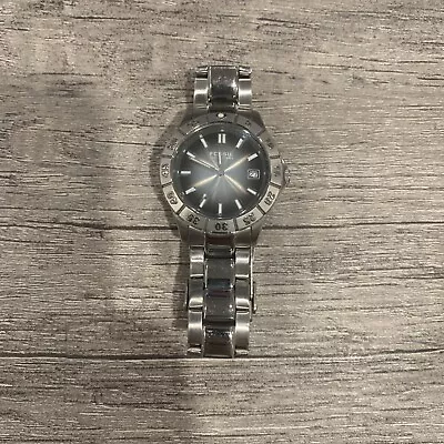 Fossil Watch Men/woman’s Silver Tone Grey Ombre Dial Date Window. • $20