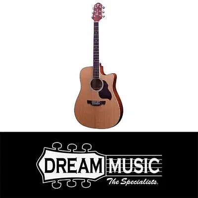 Crafter DE 7N Dreadnought Solid Cedar Top Acoustic Electric Guitar • $519