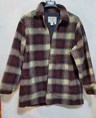 Vintage Women's Eddie Bauer Plaid Sherpa Button Jacket Coat - Size XL TALL • $35