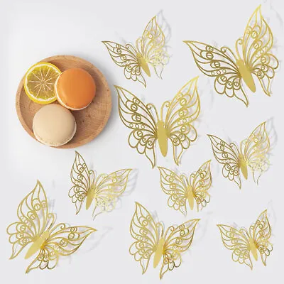 12pcs 3D Butterfly Wall Sticker Art Decor Metallic Wall Mural Door Decal DIY • $2.63