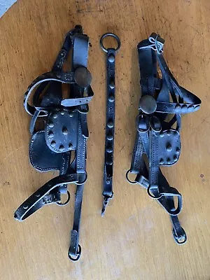 Century Old Vintage Brass Patina Horse Bridle Set With Blinders • $73.90