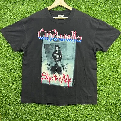 Vintage 1990 CINDERELLA Shelter Me Size XL Shirt 80s Metal Tour Rare • $279