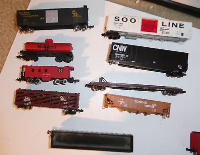 Lot Of 9 Vintage N Scale Atlas Other Freight Cars Some Missing Parts #2 • $48