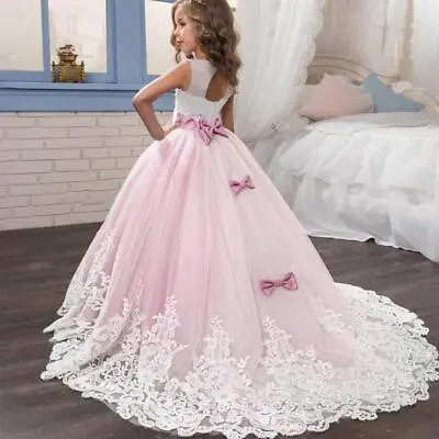 £21.05 • Buy Formal Girl Princess Dress Long Kids Party Gown Backless Teen Prom Party Wedding