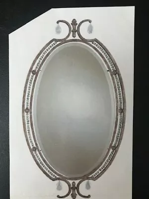 Oval Wall Mirrors/Qty 2 Bronze Finish Wrought Iron Style Wall Mirrors • $500