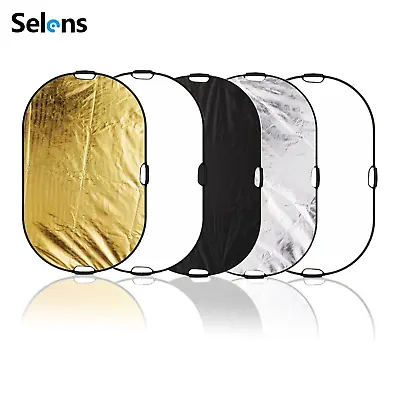 5 In 1 Photo Studio Multi 47 X31  Collapsible Oval Light Reflector Photography  • $22.99