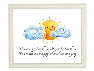 You Are My Sunshine Nursery Children's Wall Art Print A4 Son Daughter New Baby  • £3.99