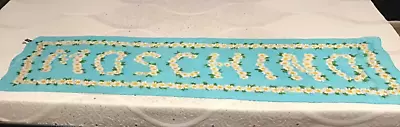 Moschino Larioseta Turquoise White Chamomile Flowers Rectangle 100% Silk Scarf • $35