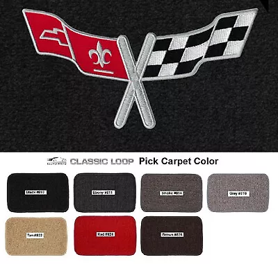 Lloyd Mats Classic Loop C3 Corvette Crossed Flags Logo Rear Deck Mat (1977-1979) • $138.99