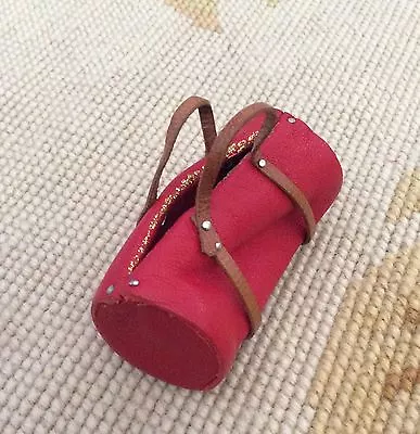 Pat Tyler Dollhouse Miniature Leather Sports Bag Luggage Suitcase Grip Red 589 • $39.95