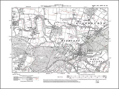 Midhurst Easebourne Old Map Sussex 1913: 21SE Repro • £18.99