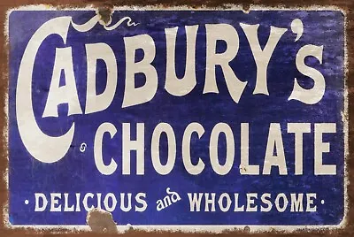 £9 • Buy Cadburys Chocolate Bar Advert Vintage Look Retro Style Metal Wall Sign Plaque