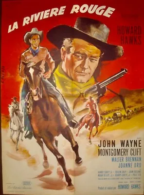 RED RIVER French Moyenne Movie Poster R63 JOHN WAYNE MONTGOMERY CLIFT • $200