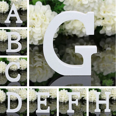 $1.39 • Buy Vintage Wooden Block Freestanding A-Z Alphabet Letters Names White Freestanding