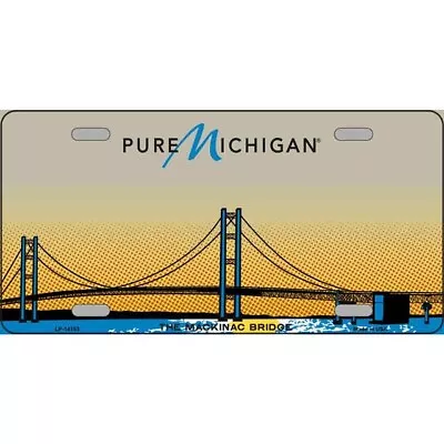 Pure Michigan Mackinac Bridge License Plate Metal Sign Art Car Truck Wall Home • $19.98