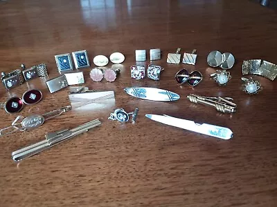 Lot Vintage Cuff Links Tie Clips • $23