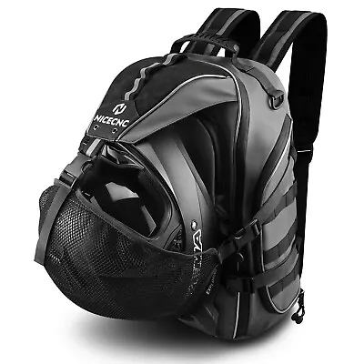 Motorcycle Backpack Waterproof Helmet Luggage Backpack Bag Men Accessories Gray • $43.69