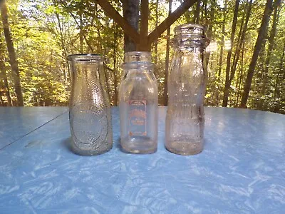 Lot Of 3 Vintage Half Pint Milk Bottles; Heritage Co. Sterling & Bireleys • $9.95