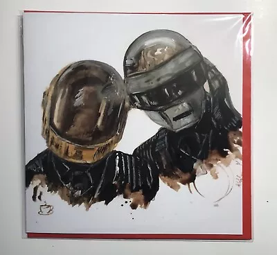 Daft Punk Coffee Art Greeting Card Birrhday Cool Fun Wrightcoffeeartist • £2.95