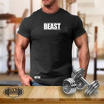 Beast T Shirt Gym Clothing Bodybuilding Training Workout Exercise Boxing MMA Top • £11.99