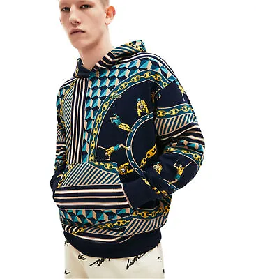 Lacoste Unisex Men's Live Scarf-Print Hooded Hoodie Pullover Sweatshirt $250 • $135.86