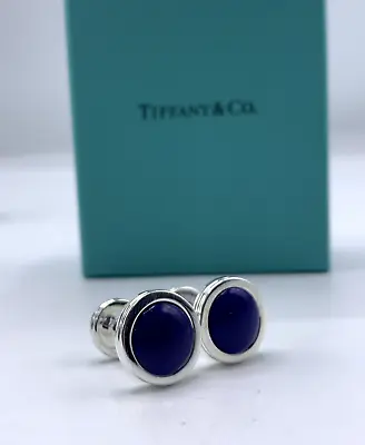 Tiffany & Co. Paloma Picasso Men's Silver Lapis Lazuli Cufflinks • $379.05