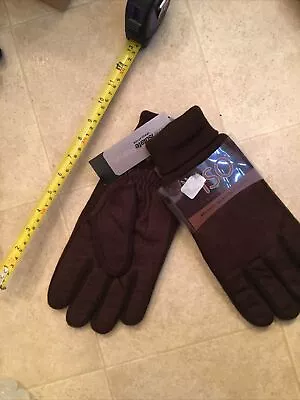 NWT Men's Isotoner 3M Thinsulate Platinum Brushed Microfiber Gloves Dark Brown • $14.20