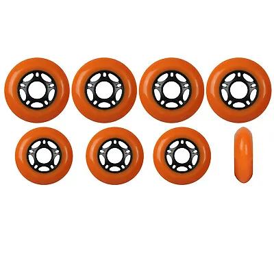 Outdoor Inline Skate Wheels 76mm / 80mm 89A Orange HILO SET Rollerblade Hockey • $24.95