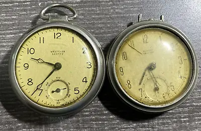 Vintage Westclox Scotty Ben Wind Up Pocket Watch For Repair Or Parts Lot Of 2 • $7.12