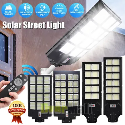 $99.79 • Buy 99000000LM Commercial LED Solar Street Light Dusk-to-Dawn Roadway Road Lamp+Pole