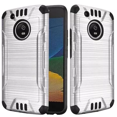 GSA Slim Armor Hybrid CASE For Motorola Moto G5 Plus SILVER/BLACK • $10.99