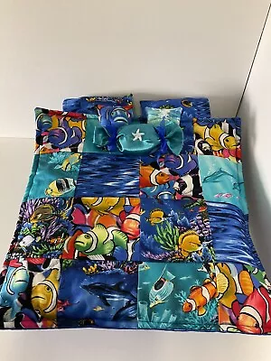 SEA LIFE QUILT Double Bed For 12 Inch Dolls 1:6 Scale • $18.99