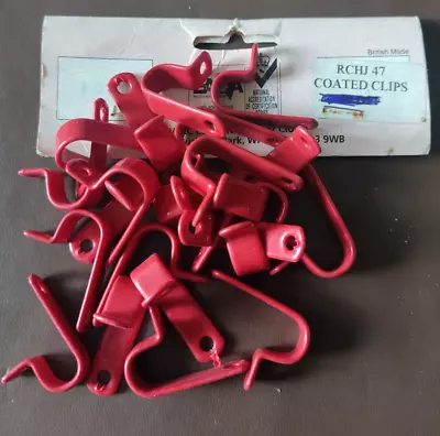 £3.25 • Buy 5 X MICC Red PVC Plastic Coated Copper P Clips Ref RCHJ47 12.4mm To 12.8mm Dia