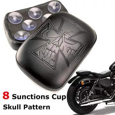 Motorcycle 8 Suction Cup Pillion Passenger Pad Seat For Harley Chopper Custom US • $17.81