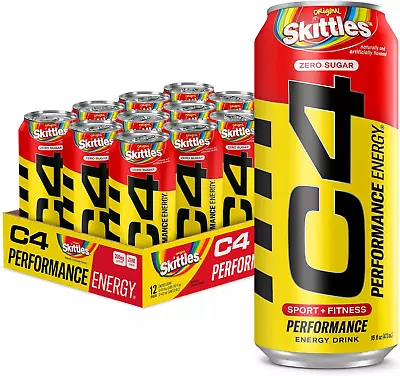 C4 Energy Drink Skittles Carbonated Sugar Free Pre Workout Performance Drink W • $32.25