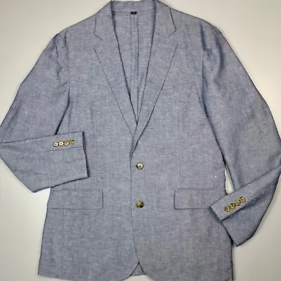 J Crew Sports Coat Mens 40R Slim Ludlow Cotton Linen Somelos Fabric Jacket • $45.50