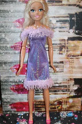 For Barbie 28 Inches Dress Sparkly Purple With Trim • $19