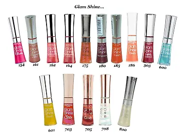 L'Oreal Glam Shine Lip Gloss - Choose Type/colour • £6.95