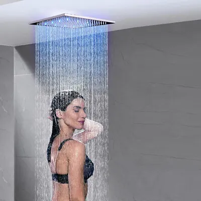 $39 • Buy LED Shower Head Wall/Ceiling Mount Stainless Steel Over Head Rain Shower Sprayer