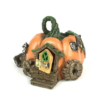 Fiddlehead Pumpkin Fairy House Opening Door Miniature Garden FREE SOLAR LIGHTS • £23.75