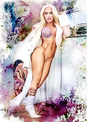 Zelina Vega Wrestling Superstar Diva  4/5  ACEO Art Print Card By.Marci • $9.99